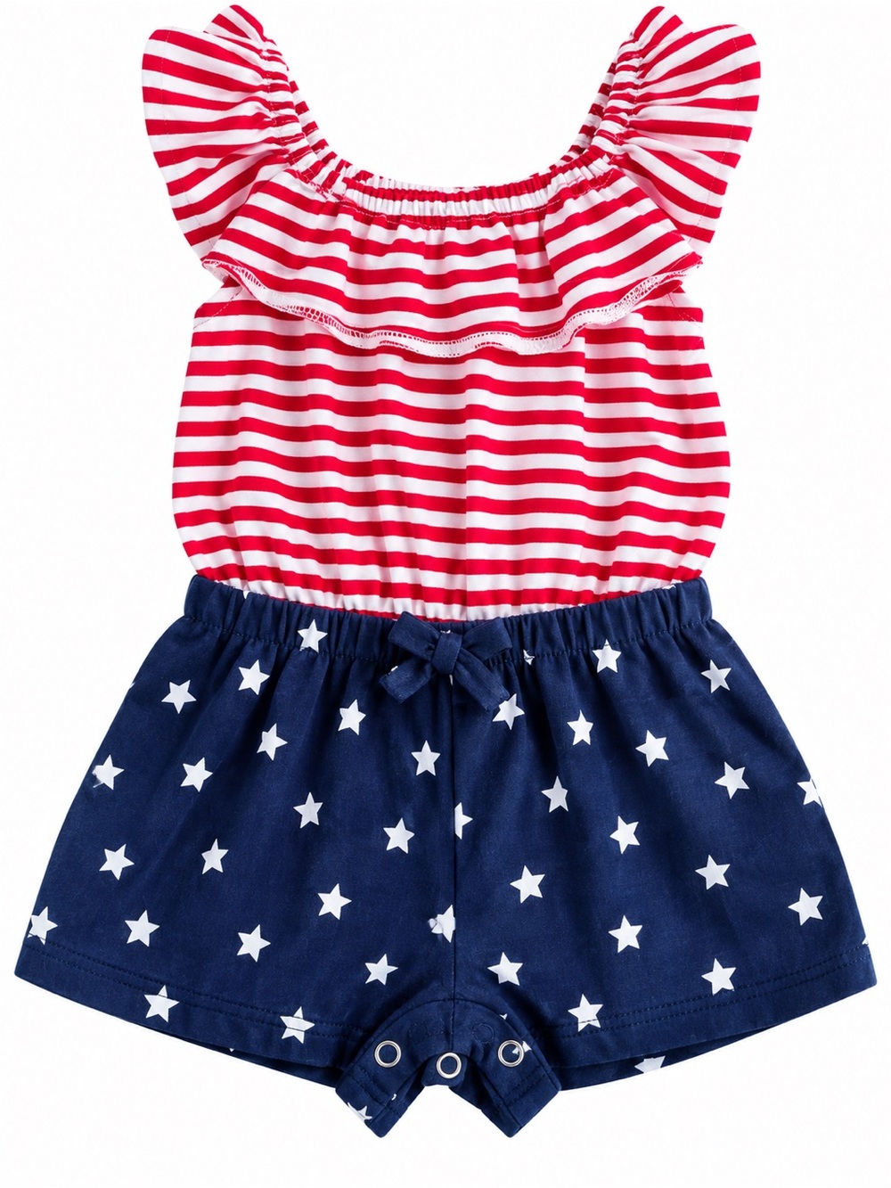 The Children's Place Red & Navy Star Stripe Romper